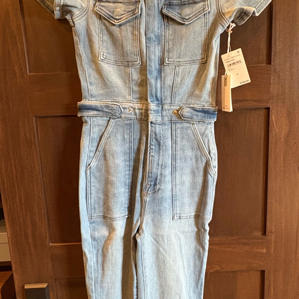Good American Light Blue Denim Jumpsuit
